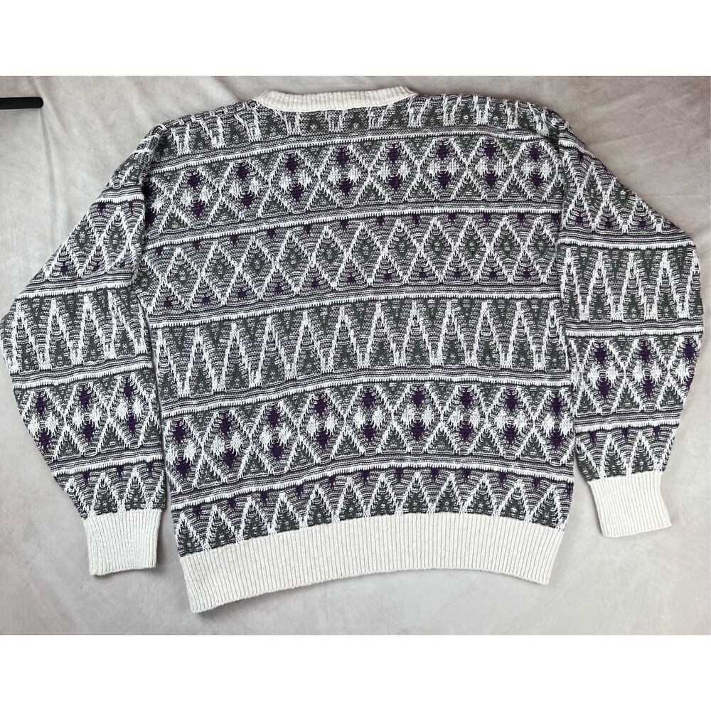 Vintage 90s Geometric Sweater Grandpa Style